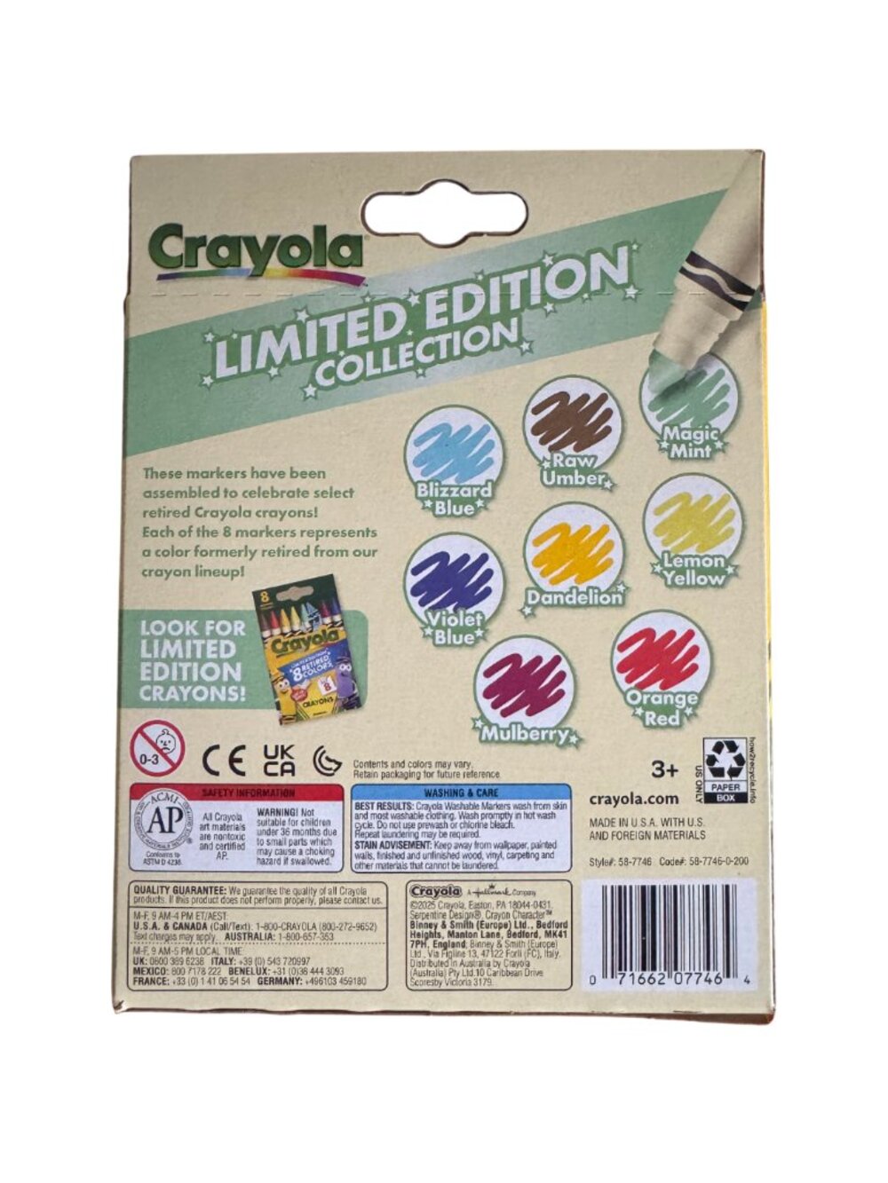 Crayola Retired Crayon Colors Limited Edition 8 Broad Line Markers NEW - Picture 4 of 4